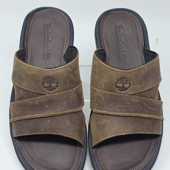 Timberland Mens Earthkeepers Brown Leather Slip-on Slide Sandals Size 7 NEW main image 6